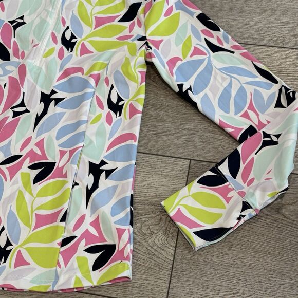 Tommy Bahama Golf 1/4 Zip Pullover Top Floral Women's Small Active Wear Colorful - Picture 2 of 9